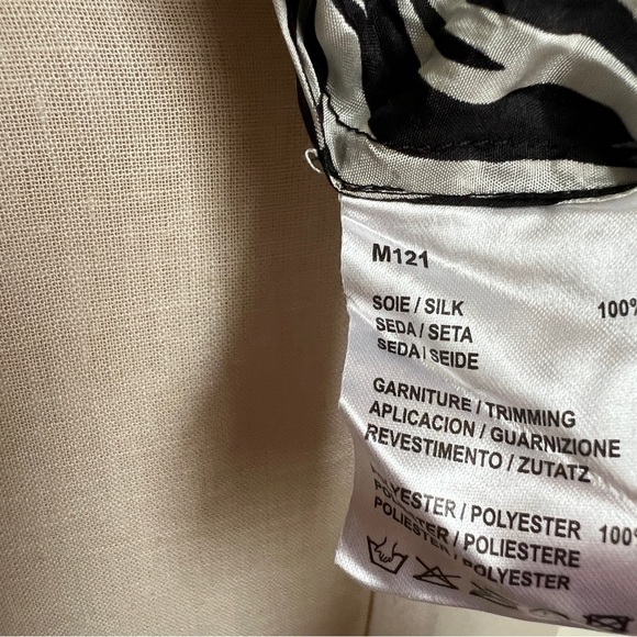 Gerard Darel Silk 3/4 Sleeve Zebra Printed Button Up Blouse Size 36 - Picture 4 of 7